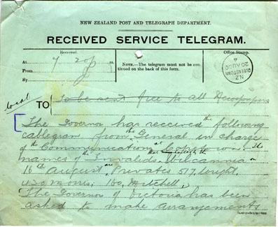 Boer War News Telegram 20 Aug 1900 Page 1