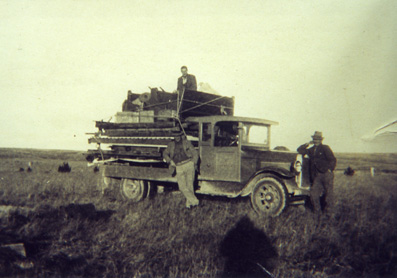 Parts of Hindon Church after dismantling, 1931