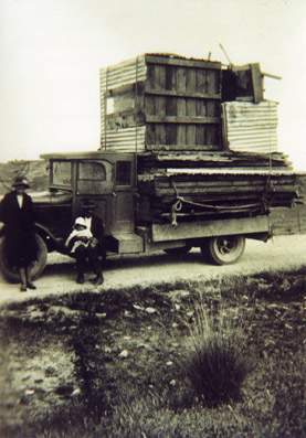 Parts of Hindon Church after dismantling, 1931